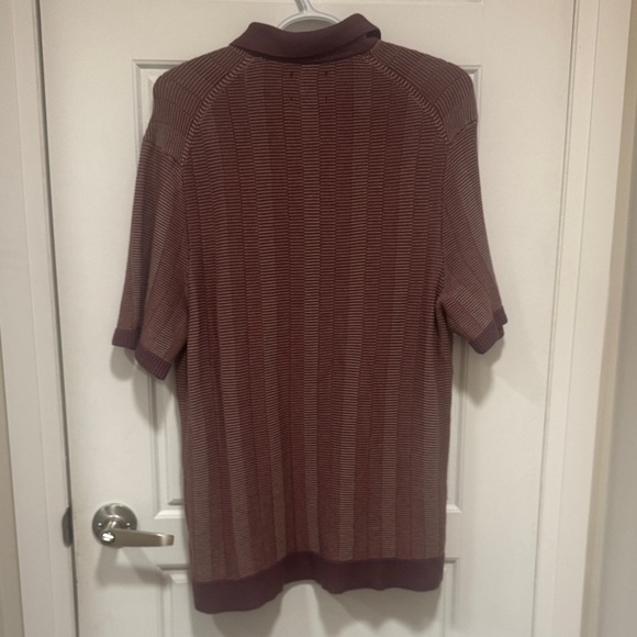 Abercrombie & Fitch Maroon Striped Polo Shirt- large - Picture 5 of 6